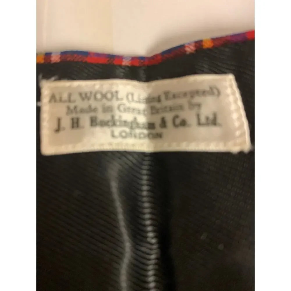 J.H.Buckingham & Co London Red Tartan Cummerbund Vintage Pleated Formal